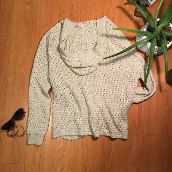 Knitted Cream Hoodie Cardigan - Picture 2 of 4